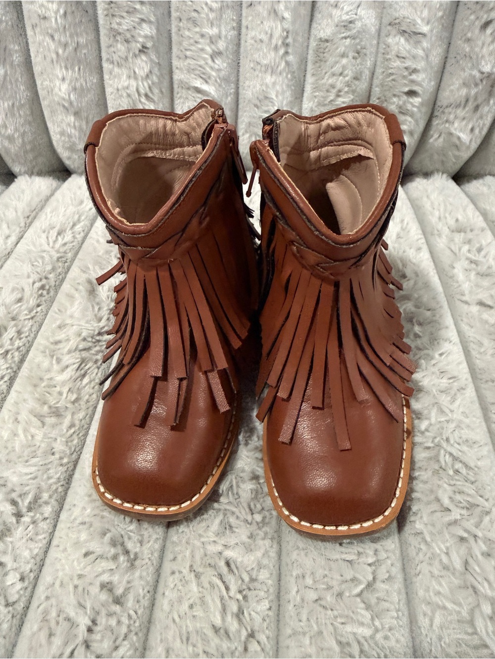 Like New Size 10 Liv and Stella Brown Fringe Boots